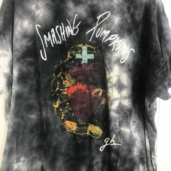 Smashing Pumpkins Black and Gray Tie Dry T Shirt SZ XXL - Picture 2 of 5